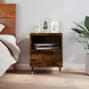 Image de vidaXL Table de chevet chêne fumé 40x35x50 cm bois d’ingénierie