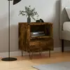 Image de vidaXL Table de chevet chêne fumé 40x35x50 cm bois d'ingénierie