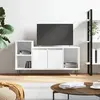 Image de vidaXL Meuble TV Blanc 100x35x55 cm Bois d'ingénierie