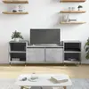 Image de vidaXL Meuble TV Gris béton 160x35x55 cm Bois d'ingénierie