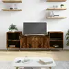 Image de vidaXL Meuble TV Chêne fumé 160x35x55 cm Bois d'ingénierie