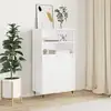 Image de vidaXL Buffet haut Blanc 60x36x110 cm Bois d'ingénierie
