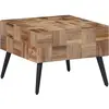 Image de vidaXL Table basse gris 55x55x40 cm teck de récupération massif