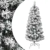 Image de vidaXL Sapin de Noël artificiel à charnières avec neige floquée 150 cm