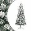 Image de vidaXL Sapin de Noël artificiel à charnières avec neige floquée 240 cm