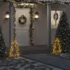 Image de vidaXL Décoration lumineuse arbre de Noël avec piquets 80 LED 60 cm