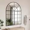 Image de vidaXL Miroir mural noir 100x130 cm arche fer