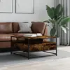 Image de vidaXL Table basse chêne fumé 80x80x45 cm bois d'ingénierie