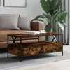 Image de vidaXL Table basse chêne fumé 100x51x45 cm bois d'ingénierie
