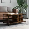 Image de vidaXL Table basse Chêne fumé 100x50x45 cm Bois d'ingénierie