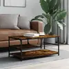 Image de vidaXL Table basse chêne fumé 90x49x40 cm bois d'ingénierie