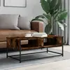Image de vidaXL Table basse chêne fumé 100x51x40 cm bois d'ingénierie