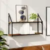 Image de vidaXL Étagère murale 2 niveaux chêne fumé 80x21x51 cm bois ingénierie