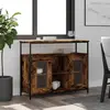 Image de vidaXL Buffet chêne fumé 100x35x80 cm bois d'ingénierie