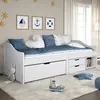 Image de vidaXL Lit de jour avec 3 tiroirs sans matelas IRUN blanc 90x200 cm