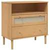 Image de vidaXL Buffet SENJA aspect rotin marron 80x40x80 cm bois massif de pin