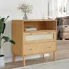Image de vidaXL Buffet SENJA aspect rotin marron 80x40x80 cm bois massif de pin
