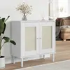 Image de vidaXL Buffet SENJA aspect rotin blanc 80x35x80 cm bois massif de pin