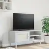 Image de vidaXL Meuble TV SENJA aspect rotin blanc 106x40x49cm bois massif pin