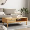 Image de vidaXL Table basse SENJA aspect rotin marron 100x55x33 cm bois massif