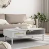 Image de vidaXL Table basse SENJA aspect rotin blanc 100x55x33 cm bois massif