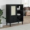 Image de vidaXL Buffet SENJA aspect rotin noir 90x40x112cm bois massif de pin