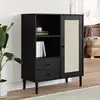 Image de vidaXL Buffet SENJA aspect rotin noir 90x40x112cm bois massif de pin
