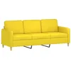 Image de vidaXL Canapé à 3 places Jaune clair 180 cm Tissu