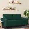 Image de vidaXL Canapé à 2 places Vert foncé 140 cm Velours