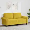 Image de vidaXL Canapé à 2 places Jaune 140 cm Velours