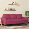 Image de vidaXL Canapé à 3 places Rouge bordeaux 180 cm Velours