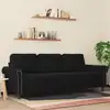 Image de vidaXL Canapé à 3 places Noir 180 cm Velours