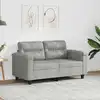 Image de vidaXL Canapé à 2 places Gris clair 120 cm Tissu microfibre