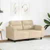 Image de vidaXL Canapé à 2 places Crème 120 cm Tissu microfibre