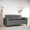 Image de vidaXL Canapé à 2 places Gris foncé 140 cm Tissu microfibre