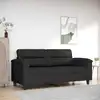 Image de vidaXL Canapé à 2 places Noir 140 cm Tissu microfibre