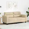 Image de vidaXL Canapé à 2 places Crème 140 cm Tissu microfibre