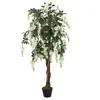 Image de vidaXL Glycine artificielle 560 feuilles 80 cm vert et blanc