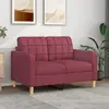 Image de vidaXL Canapé à 2 places Rouge bordeaux 120 cm Tissu