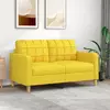 Image de vidaXL Canapé à 2 places Jaune clair 140 cm Tissu