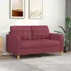 Image de vidaXL Canapé à 2 places Rouge bordeaux 140 cm Tissu