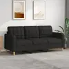 Image de vidaXL Canapé à 3 places Noir 180 cm Tissu