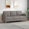 Image de vidaXL Canapé à 3 places Taupe 180 cm Tissu