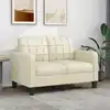 Image de vidaXL Canapé à 2 places Crème 120 cm Similicuir