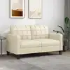 Image de vidaXL Canapé à 2 places Crème 140 cm Similicuir
