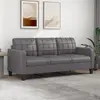 Image de vidaXL Canapé à 3 places Gris 180 cm Similicuir