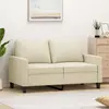 Image de vidaXL Canapé à 2 places Crème 120 cm Similicuir