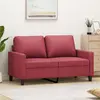 Image de vidaXL Canapé à 2 places Rouge bordeaux 120 cm Similicuir