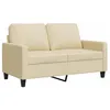 Image de vidaXL Canapé à 2 Places, Sofa de Salon avec Accoudoirs et Oreillers de Dossier, Meuble de Salle de Séjour Intérieur, Moderne, Crème Tissu