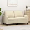 Image de vidaXL Canapé à 2 places Crème 120 cm Tissu